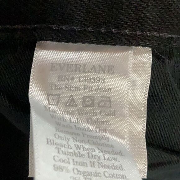 NWT Everlane Black Denim Organic Cotton The Slim Fit Cropped Jeans Size 30x32 - Picture 13 of 14